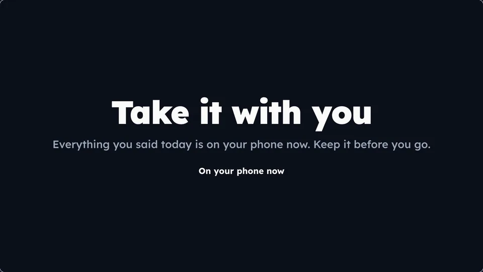 Praxis Live's Take it with you on the big screen: everything each person said today is on their phone now